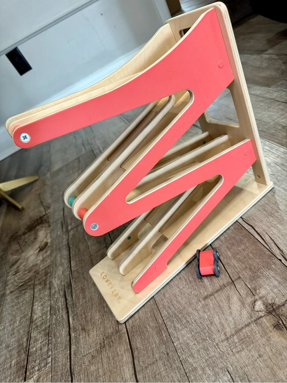 Lovevery Race & Chase Ramp Wooden Car Ramp Toy Montessori Toddler Learning Toy - Picture 3 of 9